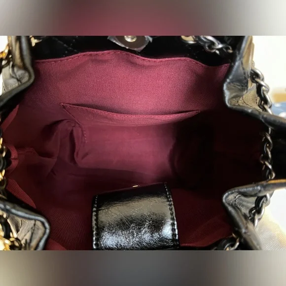 Black Cowhide Quilting Chain Bags - Picture 7 of 8